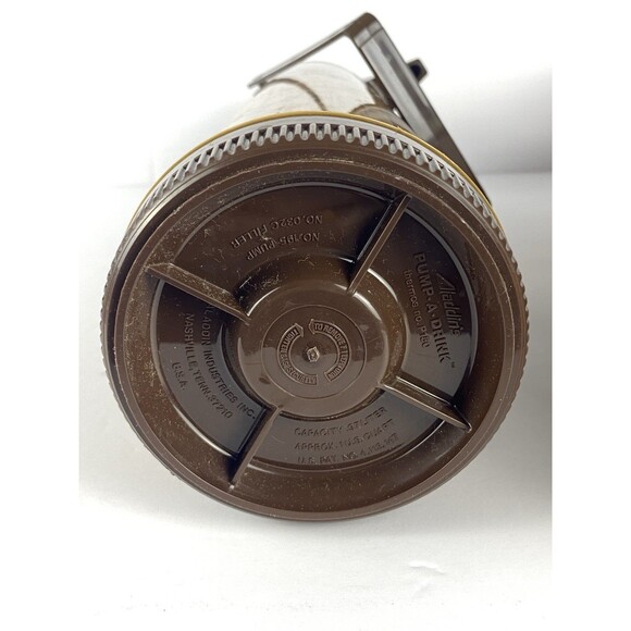 1977 Vintage Aladdin Pump-a-Drink 1 Quart Coffee Beverage Thermos Camping - Picture 5 of 7